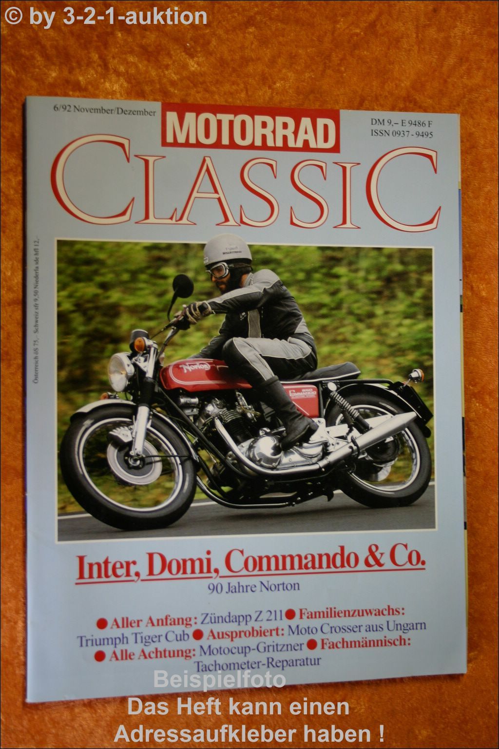 Motorrad Classic 6/92 Norton Zündapp Z 211 Triumph