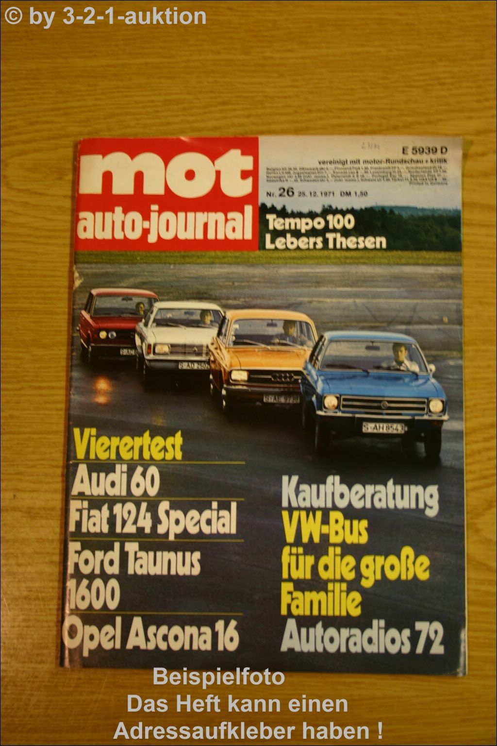 Mot 26 71 Vw Bus Fiat 124 Ford Taunus Opel Ascona Ebay